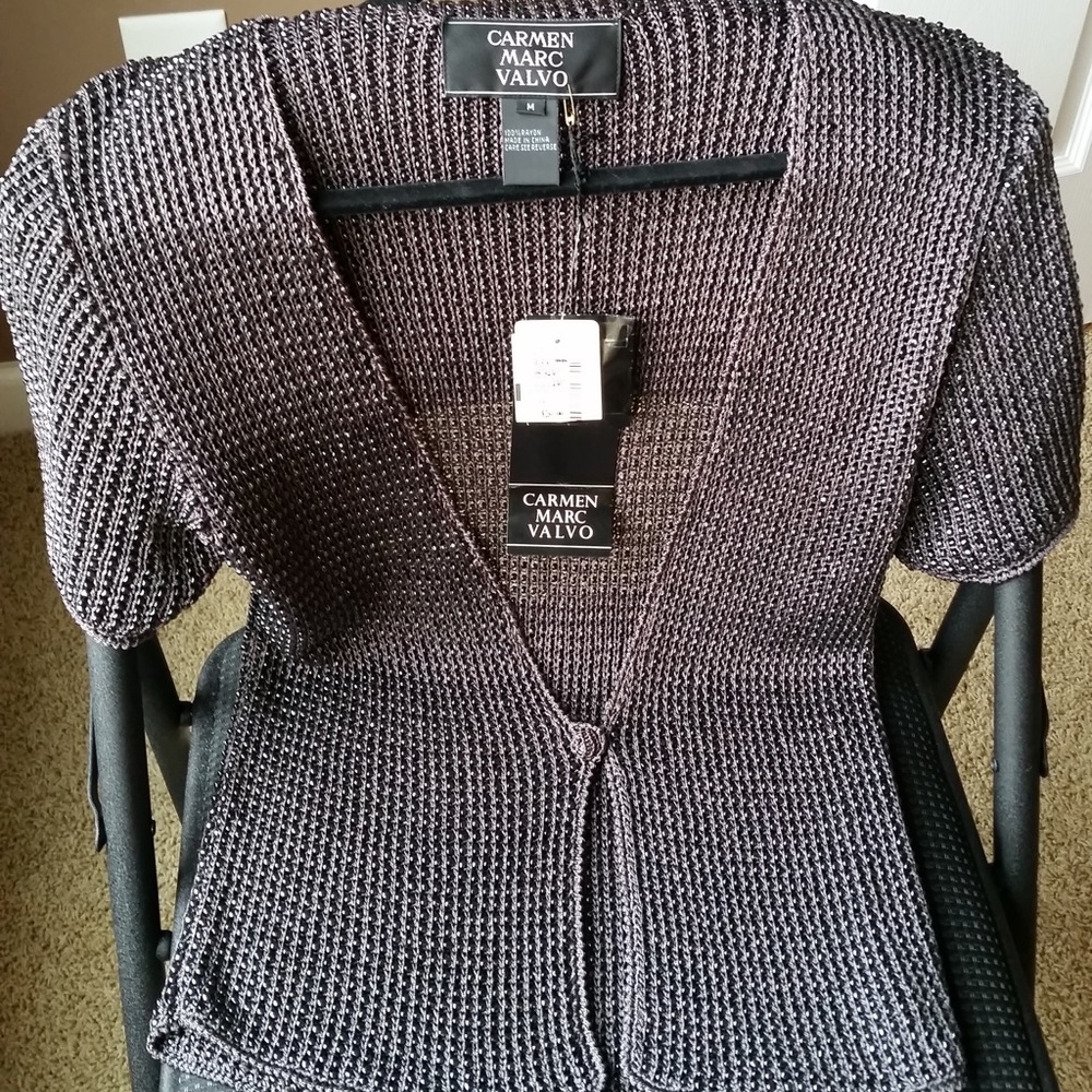 Vintage Carmen Marc Valvo beaded cardigan 10/M